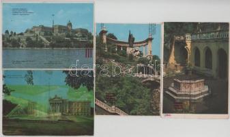 4 db nyomdahibás magyar városképes lap, mind 2 oldalon nyomva, eltérő városok képeivel