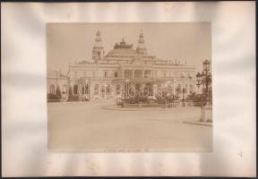 cca 1900 Monaco-i palota és a kaszinó látképei, 4 db fotó kartonon, foltos kartonnal, 21x27 cm