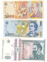 Románia 1992. 500L + 1998. 1000L + 5000L T:AU,XF Romania 1992. 500 Lei + 1998. 1000 Lei + 5000 Lei C:AU,XF