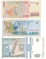 Románia 1992. 500L + 1998. 1000L + 5000L T:AU,XF
Romania 1992. 500 Lei + 1998. 1000 Lei + 5000 Lei ...