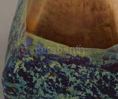 cca 1910 Beyermann &amp; Co. Haida szecessziós váza, jelzés nélkül, szájánál restaurált, m: 11,5...