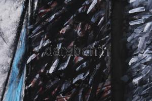 Hajdú László (1938-): Ék, 1989. Vegyes technika, papír. Jelezve balra lent. Hátoldalán autográf feli...