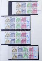 Nagy láda német bélyeg sok postatisztával, benne gyűjtemény és rendező anyagok, bélyegfüzetlapok, st...