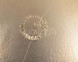 Szecessziós cukordoboz, fém szerelékben, m: 14 cm