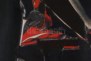 Hajdú László (1938-): Küzdelem II, 1969. Monotípia, papír. Jelezve jobbra lent. Hátoldalán autográf ...