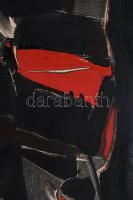 Hajdú László (1938-): Küzdelem II, 1969. Monotípia, papír. Jelezve jobbra lent. Hátoldalán autográf ...