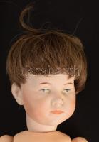 Régi fatestű porcelánfejű baba, Dávid csillagos jelzéssel, m: 38 cm