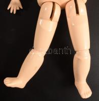 Régi fatestű porcelánfejű baba, Dávid csillagos jelzéssel, m: 38 cm