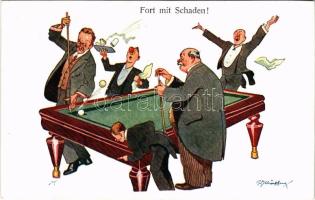Fort mit Schaden! B.K.W.I. 907-1. / men playing pool s: Schönpflug (fl)