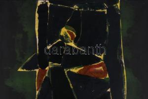 Hajdú László (1938-): Küzdelem I, 1969. Monotípia, papír. Jelezve jobbra lent. Hátoldalán autográf f...