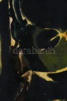 Hajdú László (1938-): Küzdelem I, 1969. Monotípia, papír. Jelezve jobbra lent. Hátoldalán autográf f...