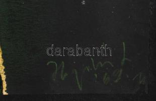 Hajdú László (1938-): Küzdelem I, 1969. Monotípia, papír. Jelezve jobbra lent. Hátoldalán autográf f...