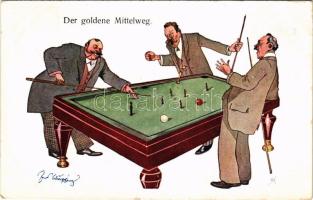 1911 Der goldene Mittelweg. B.K.W.I. 907-6. / men playing pool s: Schönpflug (fl)