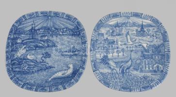 1978-1979 Rörstrand 2 darab dísztál, jelzett, hibátlan, 19,5x19,5 cm