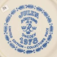 1978-1979 Rörstrand 2 darab dísztál, jelzett, hibátlan, 19,5x19,5 cm