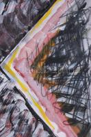 Hajdú László (1938-): Geo 08, 1996. Akril, kréta, papír. Jelezve jobbra lent. Hátoldalán autográf fe...