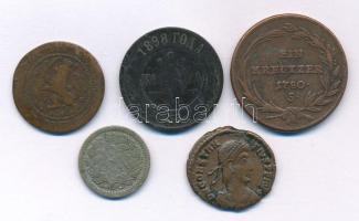 Vegyes, 5db-os magyar és külföldi érmetétel, benne: Hollandia, Oroszország, Római Birodalom T:vegyes Mixed, 5pcs Hungarian and foreign coin lot, within: Netherlands, Russia, Roman Empire C:mixed