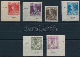 1918 Károly-Zita vágott sor, 1 kivételével ívsarki bélyegekkel (10.000)