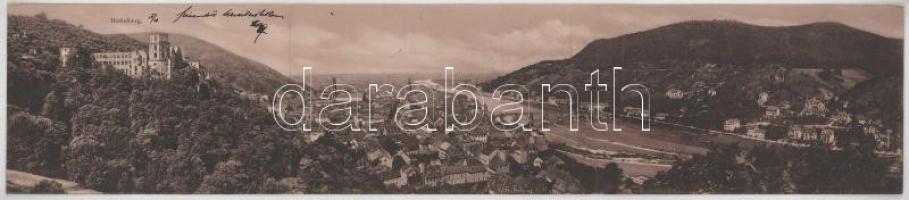 1906 Heidelberg. 3-tiled folding panoramacard (fl)