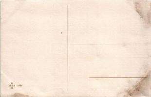 Teniszező gyerekek művészlap / children playing tennis art postcard (Rb)