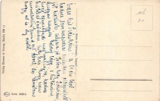 Teniszező hölgyek művészlap. Gruner &amp; Simon (Berlin) Serie 2026/6. / ladies playing tennis a...