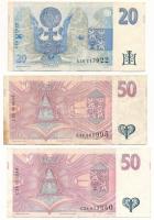 Csehország 1994. 20K + 1997. 50K (2x) T:F közte szép papír
Czechia 1994. 20 Korun + 1997. 50 Korun ...