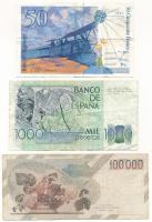 Vegyes: Franciaország 1997. 50Fr + Olaszország 1983. 100.000L + Spanyolország 1979. 1000P T:F
Mixed...