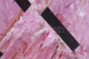 Hajdú László (1938-): Geo 0220, 1993. Olaj, vászon. Jelzett a hátoldalán. 80x70 cm