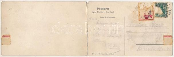 Frankfurt an der Oder. 2-tiled folding panoramacard with railway station (EM)