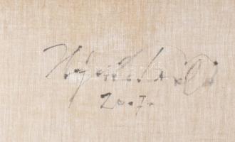 Hajdú László (1938-): Méz, 2007. Akril, vászon. Jelzett a hátoldalán. Fakeretben. 80x80 cm