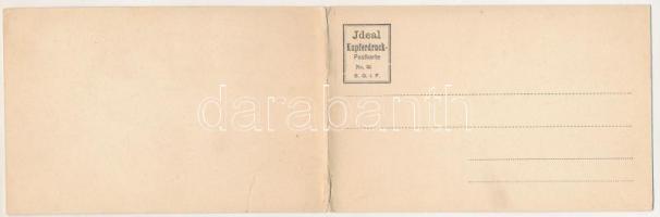 Frankfurt am Main, Totalansicht / 2-tiled folding panoramacard (worn at fold)