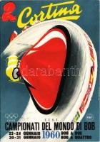 1960 F.I.S.I. Campionati del Mondo di Bob Cortina. Litografia L. Verga / World Bob Championships in ...