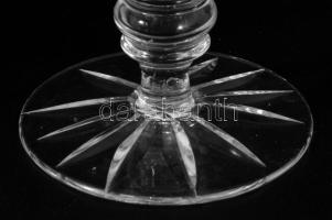 Kristály likőrös pezsgős pohár szett, 6 darab, hibátlan, m: 10,5 cm