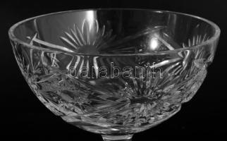 Kristály likőrös pezsgős pohár szett, 6 darab, hibátlan, m: 10,5 cm