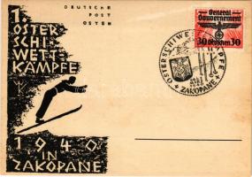 1940 1. Oster-Schi-Wettkämpfe in Zakopane (Deutsche Post Osten) / Ski event held in Zakopane, winter...