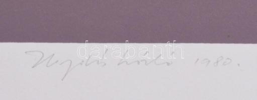 Hajdú László (1938-): Hajóroncs emlék, 1980. Szitanyomat, papír. Jelzett. Művészpéldány EA. 10. szám...