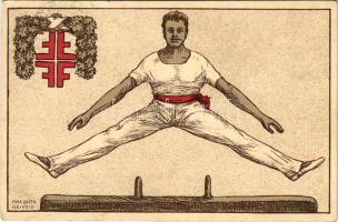 Turnfest. Gut Heil-Verlag Leipzig, Gut Heil-Serie Karte Nr. 12. / German Gymnastics Festival art pos...