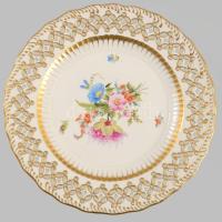 Herendi Bouquet de Saxe mintás dísztányér, jelzett, hibátlan, d: 22 cm