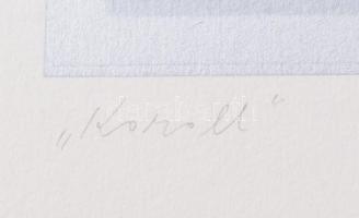 Hajdú László (1938-): Korall, 1983. Szitanyomat, papír. Jelzett. Próbanyomat "próba" jelzé...