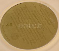 Olasz számozott kegytárgy falidísz, öntött alabástrompor, jelzett, hibátlan, d: 21,5 cm