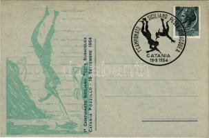 1954 Sicilia, 1. Campionato Siciliano Pesca Subacquea / 1st Sicilian Spearfishing Championship. TCV ...