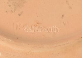 Népi kerámia házi áldás falidísz, d: 21,5 cm