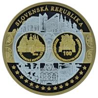 2002-2010 k. "Emlékérem az euróövezet országainak közös valutájáról - Szlovákia" aranyozott, ezüstözött Cu-Ni emlékérem kapszulában, tanúsítvánnyal (35mm) T:PP