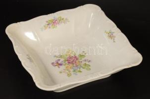 Zsolnay tollazott szélű virágmintás porcelán étkészlet, 16 darabos, jelzett, matricás