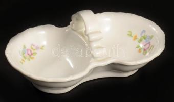 Zsolnay tollazott szélű virágmintás porcelán étkészlet, 16 darabos, jelzett, matricás