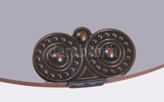 Vintage kerek falitükör, farost lapon, d: 60 cm