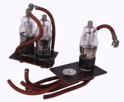 cca 30 darab rádió / TV elektroncső, jó darabokkal, fedelében a típusok leírásával