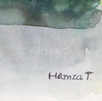 Hamza Tibor (1908-1967 v. 1972?): Eger, háttérben a Nagy-Eged hegy. Akvarell, papír, jelezve jobbra ...