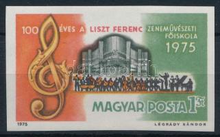1975 100 éves a Liszt Ferenc Zeneművészeti Főiskola vágott bélyeg