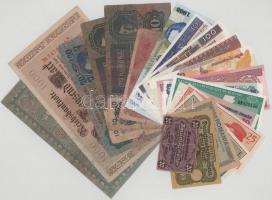 Vegyes, 20db-os magyar és külföldi bankjegytétel, benne: Indonézia, Németország, Románia, Nicaragua, Afganisztán, Kambodzsa, Burundi T:UNC-G Mixed, 20pcs Hungarian and foreign banknote lot, within: Afghanistan, Germany, Romania, Nicaragua, Afghanistan, Cambodia, Burundi C:UNC-G